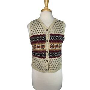 SHAVER LAKE Western Knit Sweater Vest Size XS/S Womens Purple Beige Orange